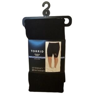 Black Torrid Women's Signature Waist Deconstructed Bermuda Bike Shorts